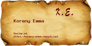 Koreny Emma névjegykártya